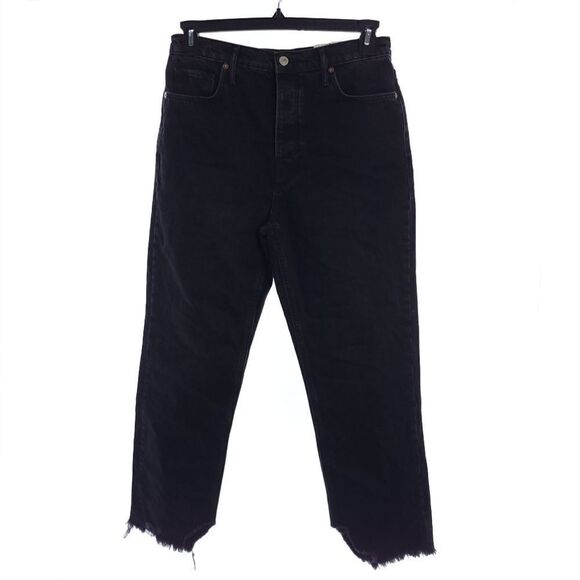 We The Free Tapered Baggy High Rise Boyfriend Fit Button Fly Distressed Jeans - Picture 1 of 10